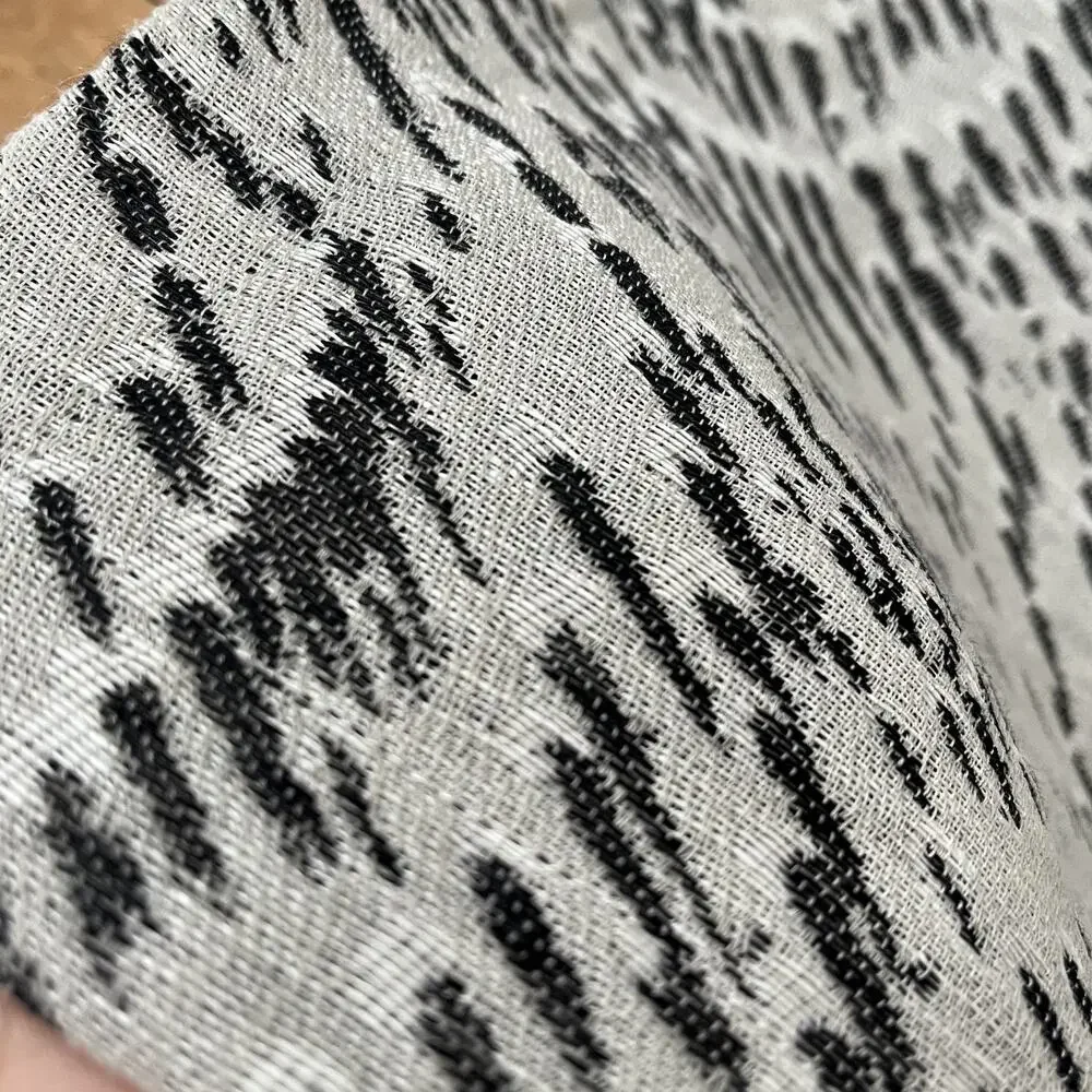 Busatti Linen Blend Square Pillow Covers (2) 25 x 25 in Gray & Black Swirl Italy